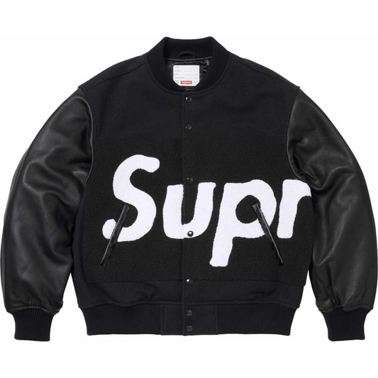Supreme Big Logo Chenille Varsity Jacket (Black)