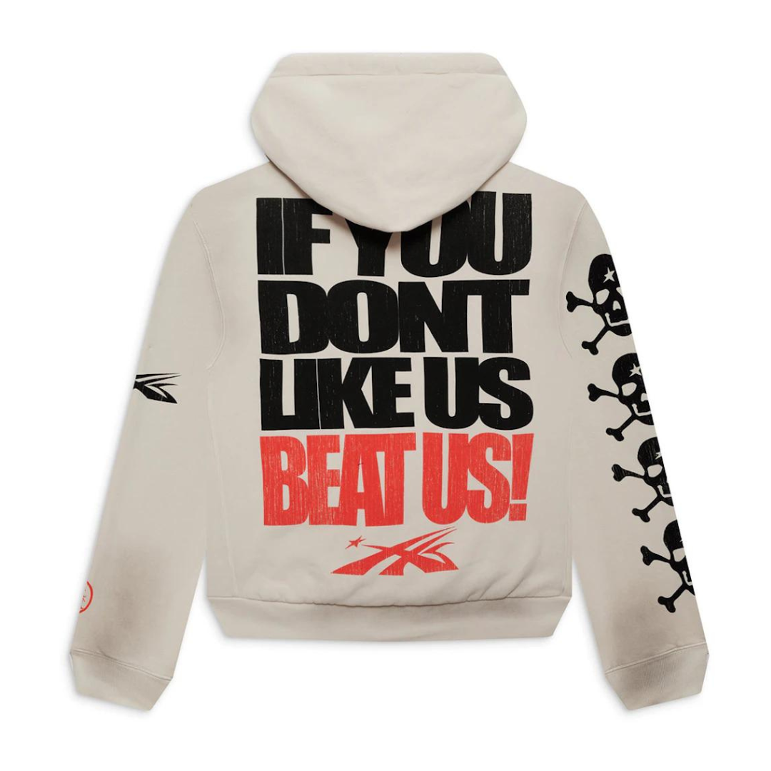 Hellstar If You Dont Like Us Beat Us Hoodie (White)