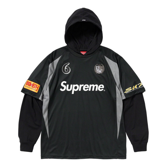 Supreme Hooded Soccer Jersey (Black)