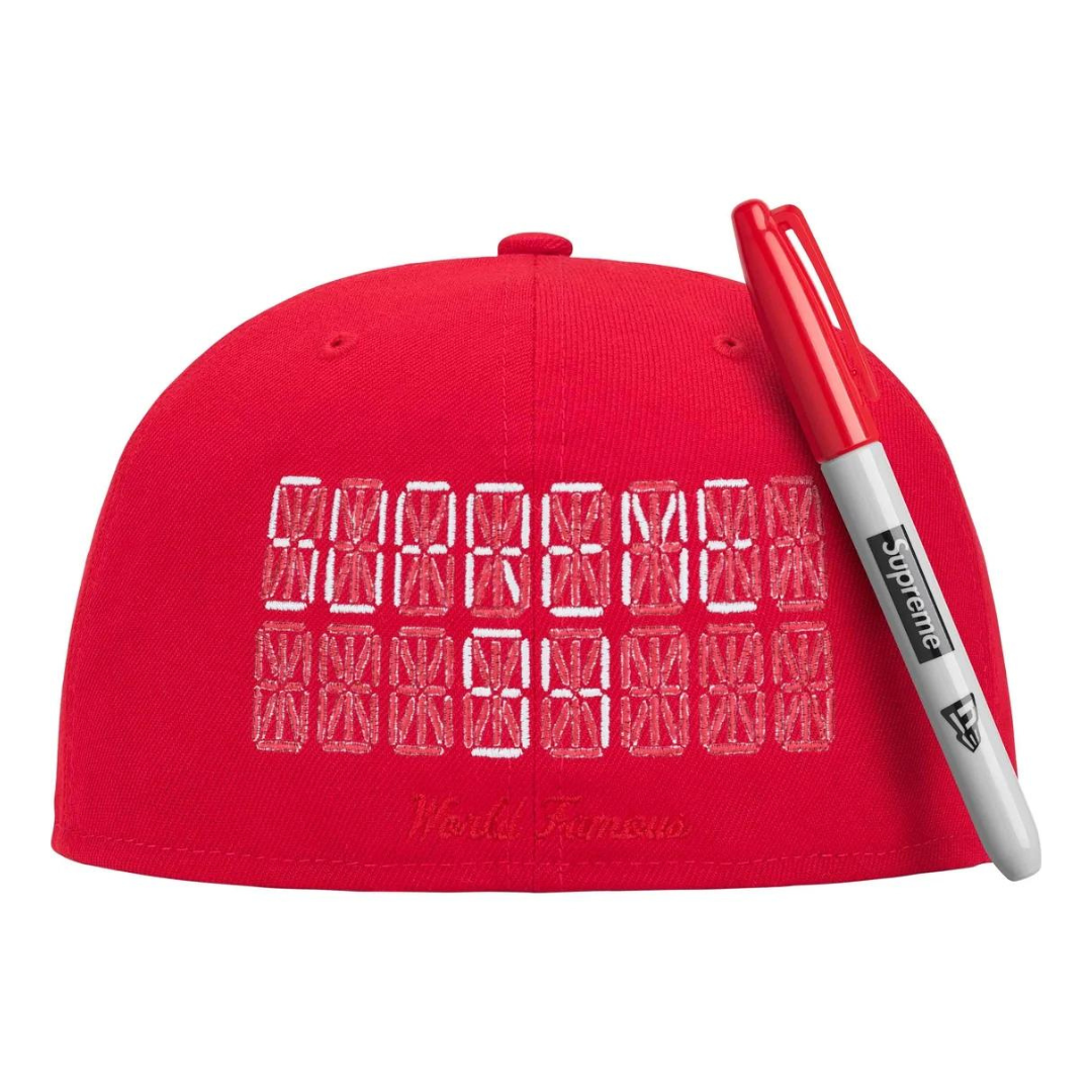 Supreme Sharpie Box Logo New Era Fitted Hat (Red)