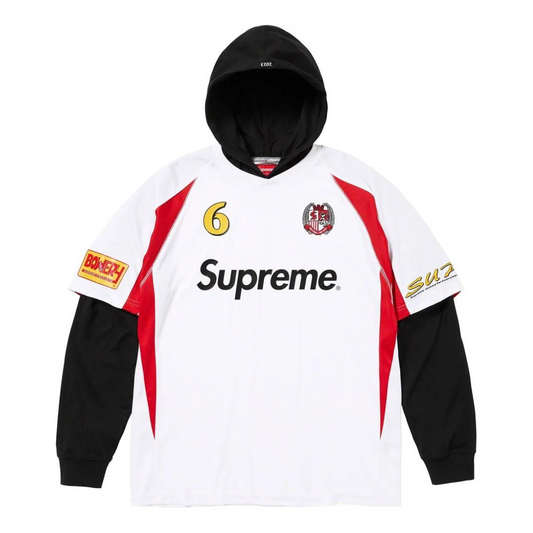 Supreme Hooded Soccer Jersey (White)