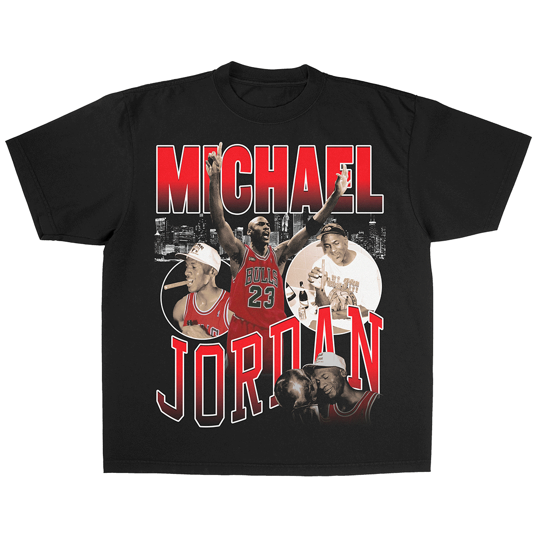 Michael Jordan 6 Rings Tee Pigment Dyed Black