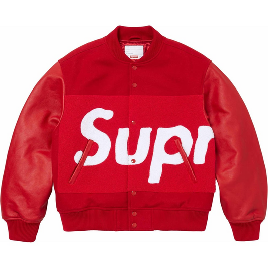 Supreme Big Logo Chenille Varsity Jacket (Red)