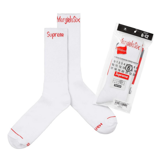 Supreme MM6 Maison Margiela Hanes Crew Socks (1 Pack) (White)
