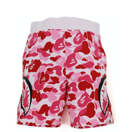 Bape Big ABC Camo Side Shark Sweat Shorts (Pink)