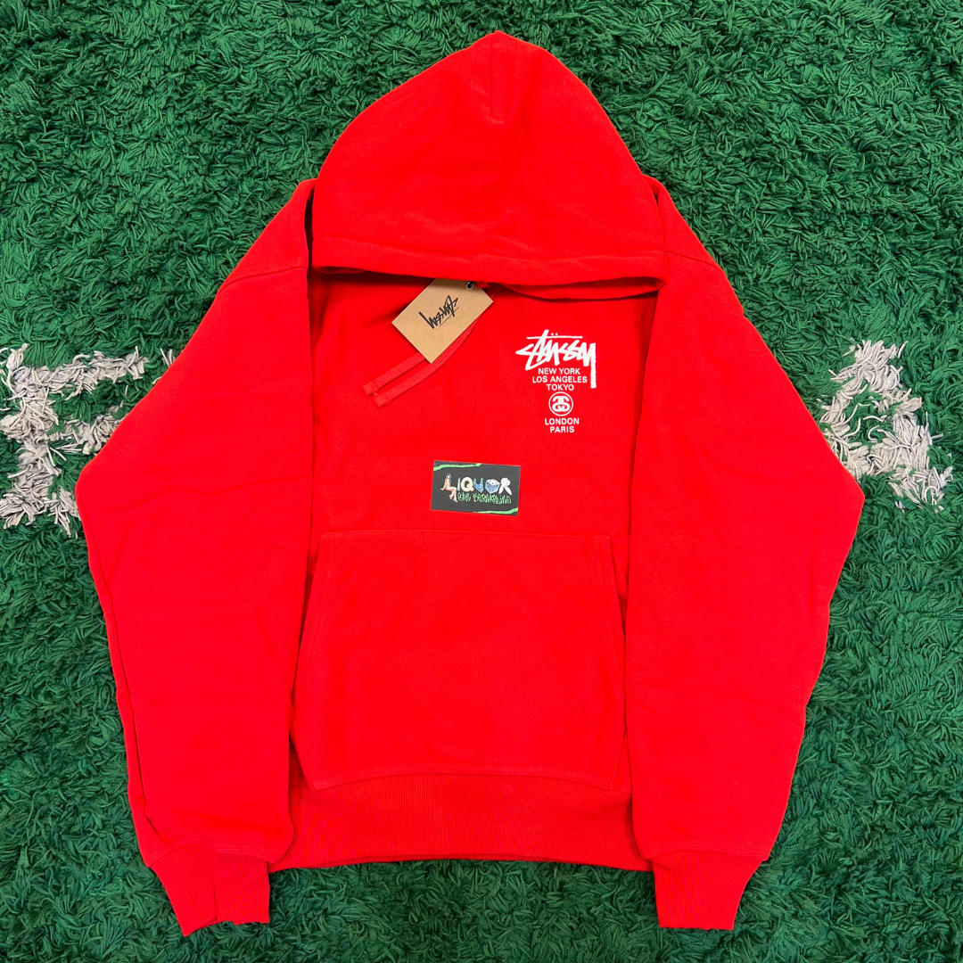 Stussy World Tour Hoodie (Red) (FW22)