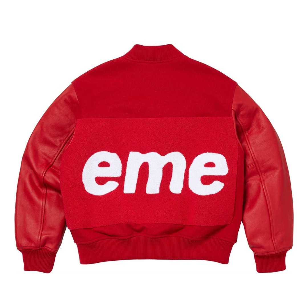 Supreme Big Logo Chenille Varsity Jacket (Red)