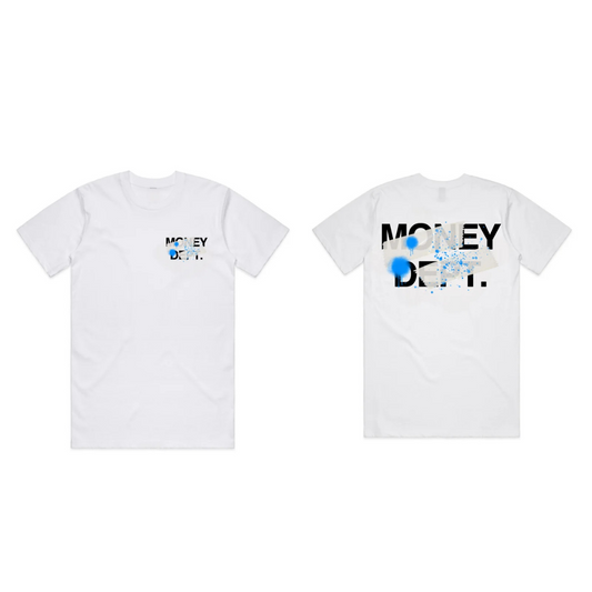 Money Dept Tape Tee (White/Blue)