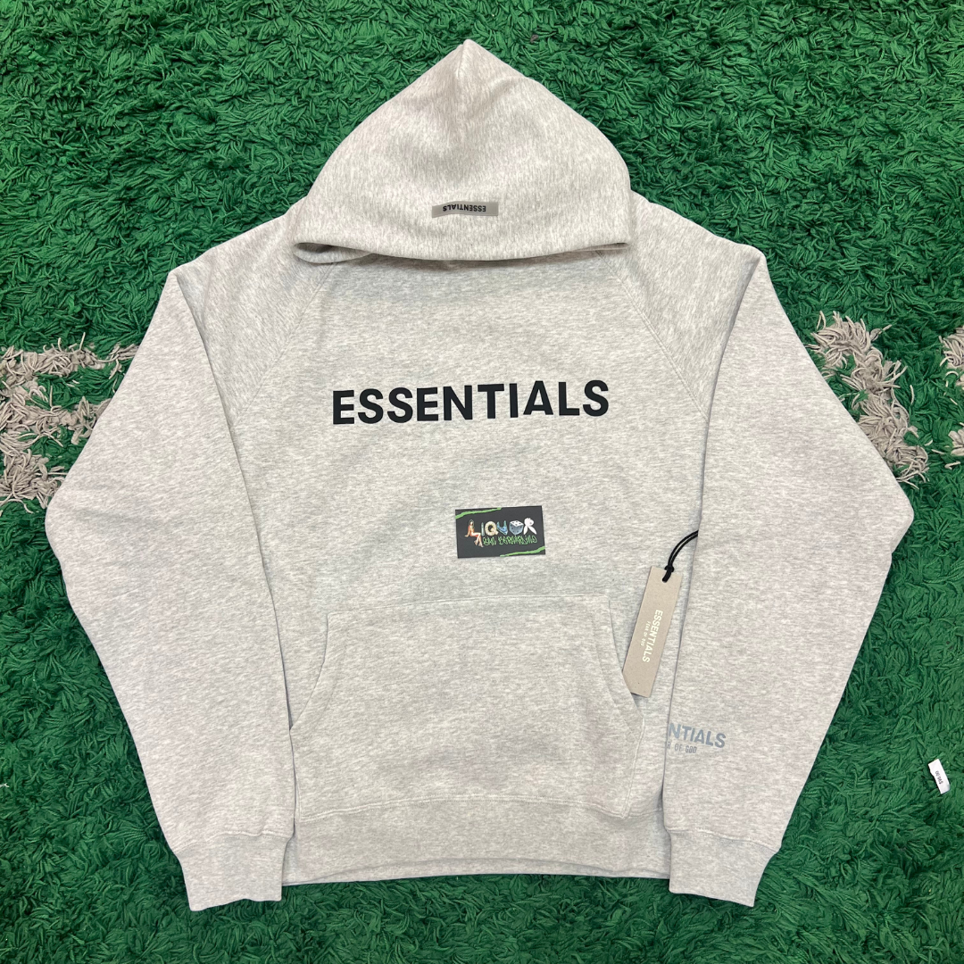 Fear of God Essentials Pullover Hoodie Applique Logo (Heather Oatmeal)
