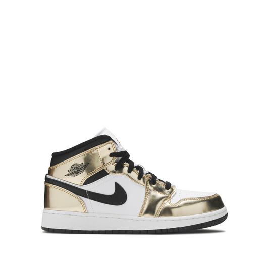 Jordan 1 Mid Metallic Gold Black White (GS)