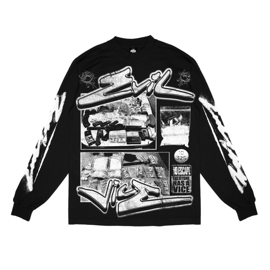 Evil Vice Trap Vice Long Sleeve Tee (Black)