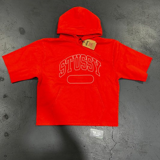 Stussy SS Boxy Cropped Hoodie (Deep Orange)