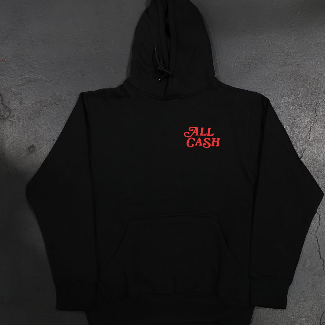 All Cash All My Friends Are Dead Puff Print Hoodie (Black/Red)