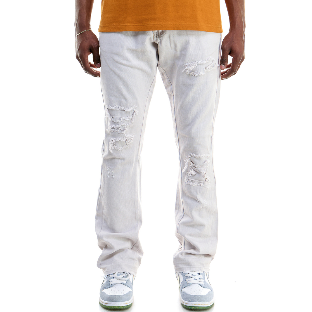 KDNK Under Patched Slim Flare Jeans (Cement)(3215)