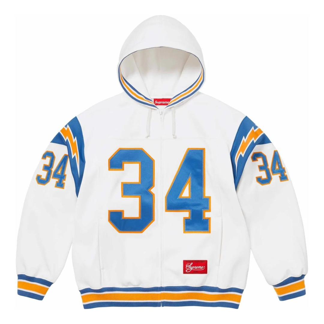 Supreme Football Zip Up Hoodie (White)