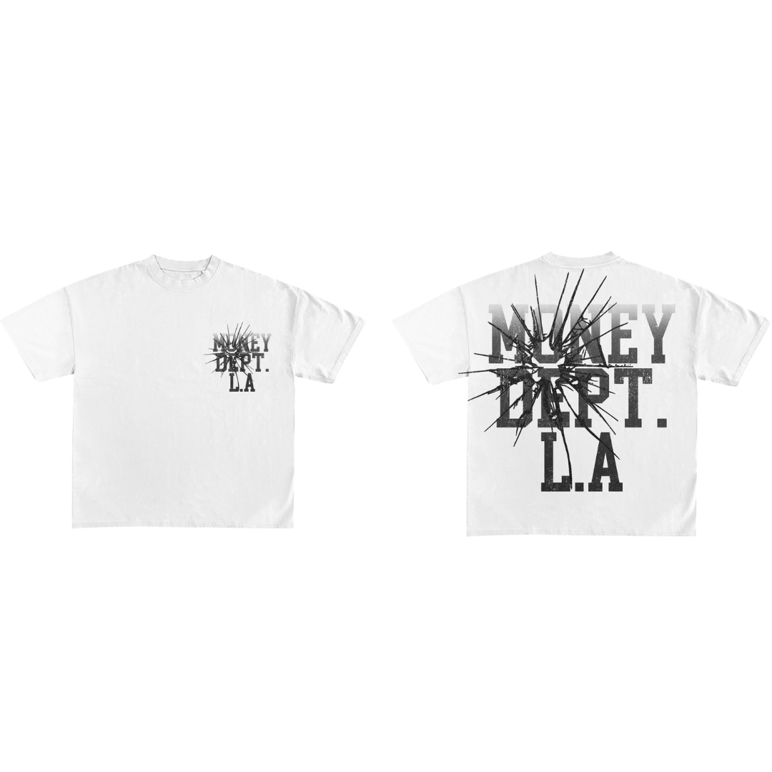 Money Dept Shattered Tee (White/Black)