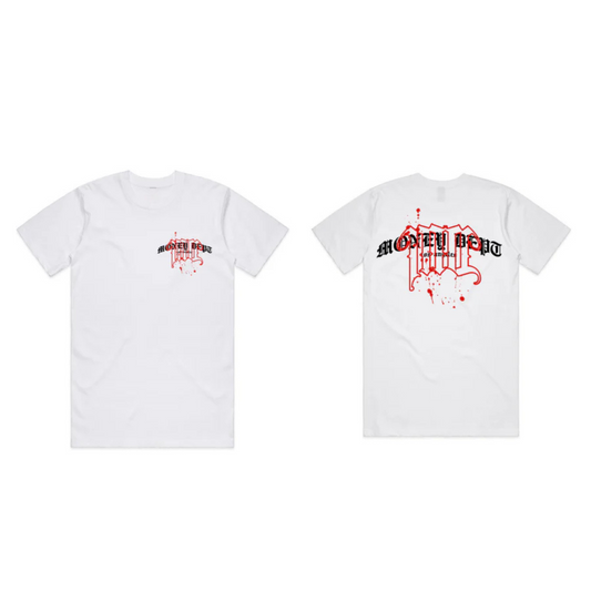 Money Dept Monogram Drip Tee (White/Red)