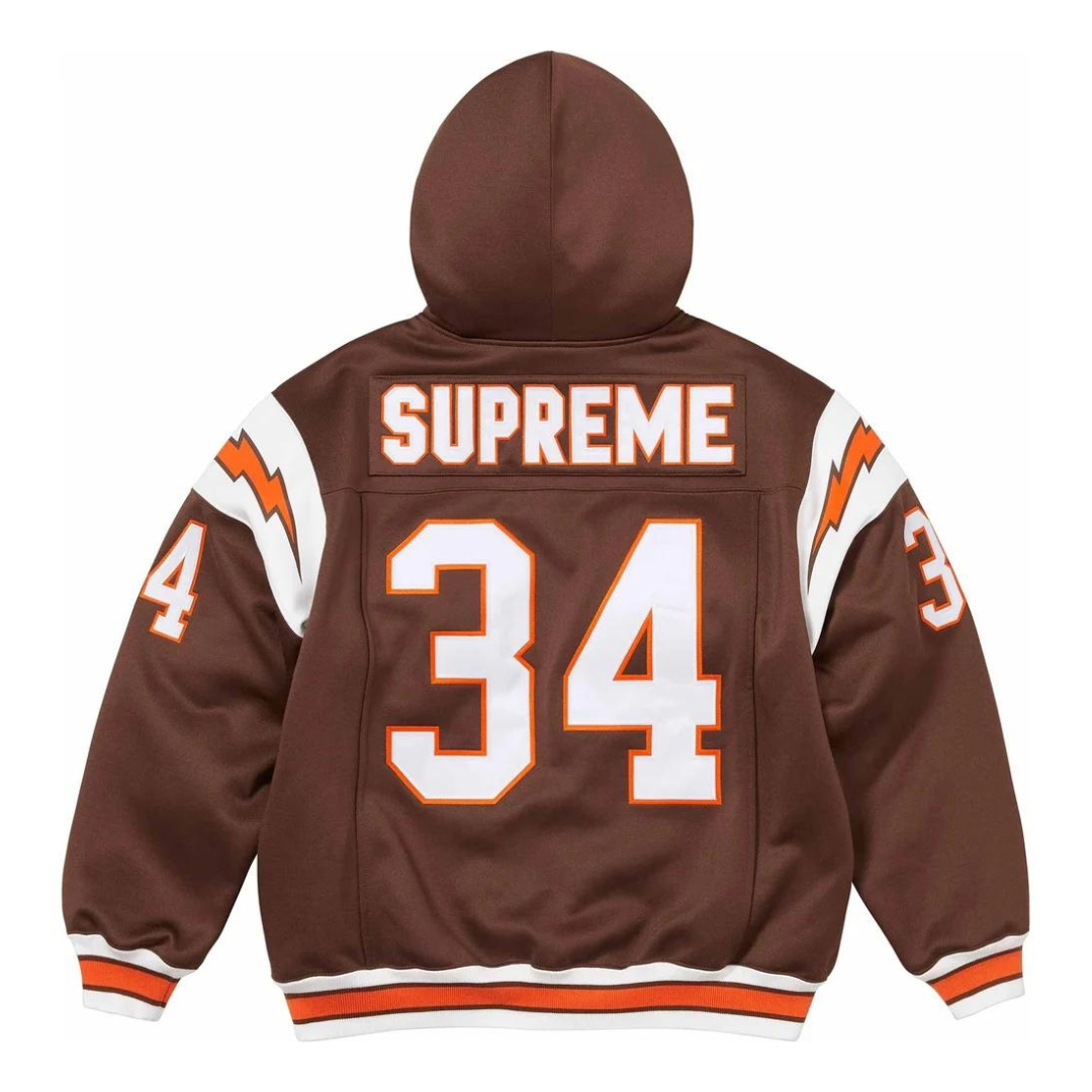 Supreme Football Zip Up Hoodie (Brown)