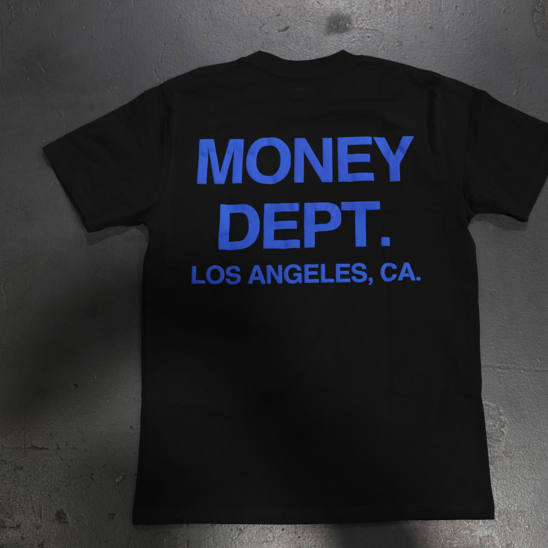 Money Dept Puff Print Tee (Black/Royal Blue)