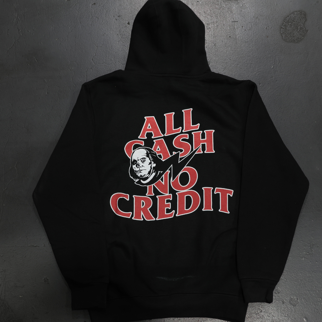 All Cash No Credit Hoodie (Black/Red)