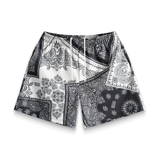 Bravest Studios Paisley Shorts (White/Black)