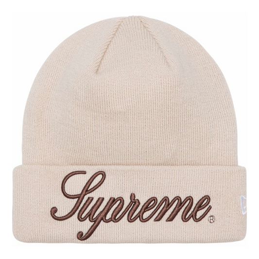 Supreme New Era Script Beanie (Stone)