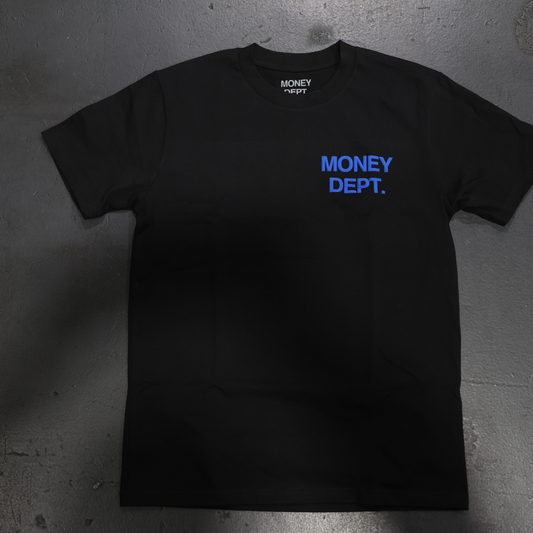 Money Dept Puff Print Tee (Black/Royal Blue)