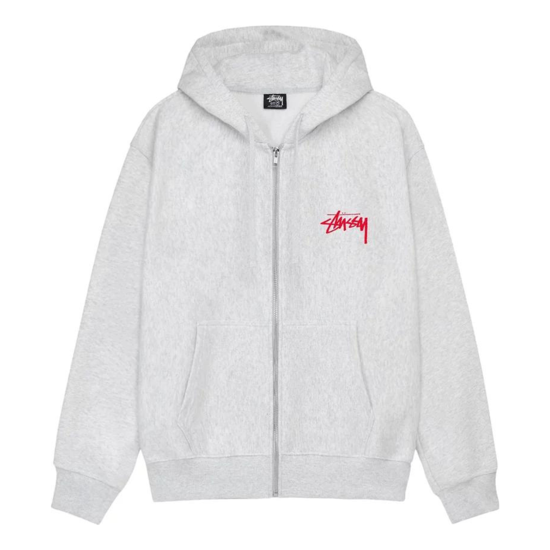 Stussy Skate Rough Zip Up Hoodie (Grey)