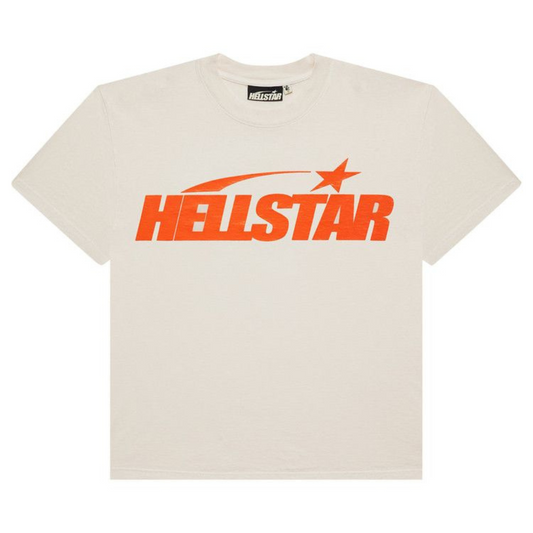 Hellstar Classic T-shirt (Gel Print) (White/Orange)