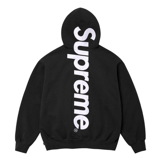 Supreme Satin Applique Hooded Sweatshirt (FW24)(Black)