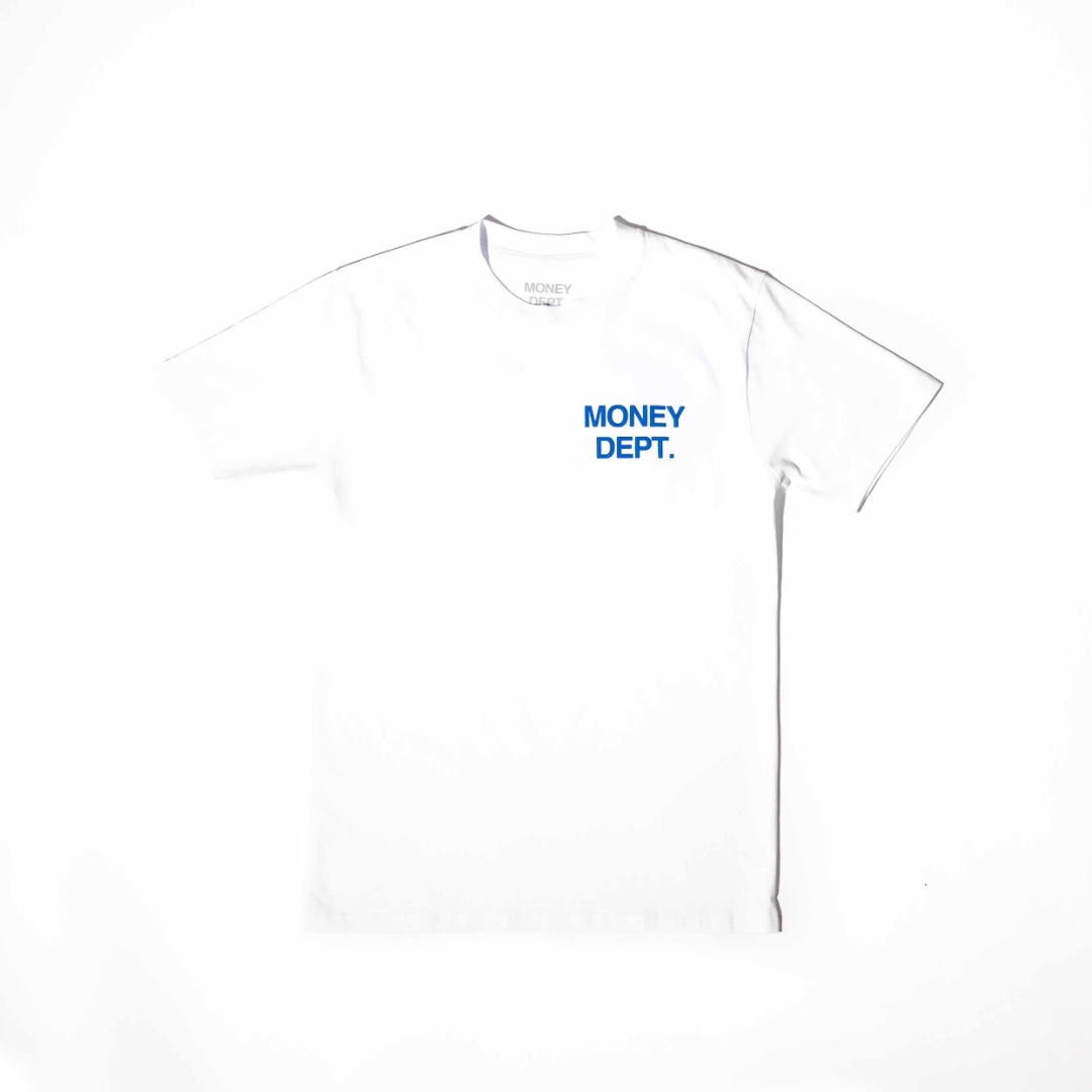 Money Dept Puff Print Tee (White/Blue)