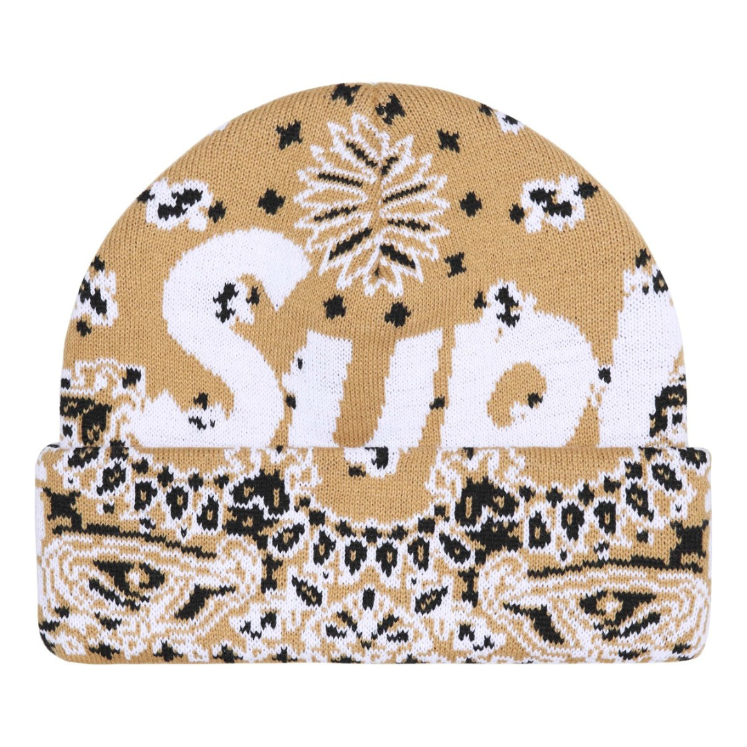 Supreme Big Logo Beanie (FW24)(Tan)