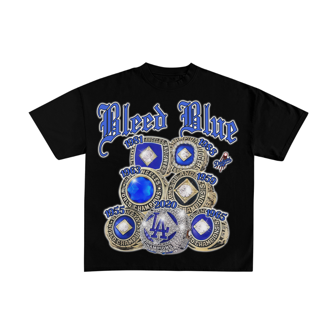 Stars Never Fall Bleed Blue Ring Tee (Black)