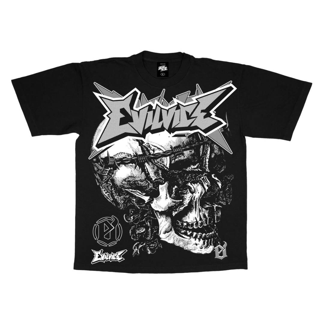 Evil Vice Barbed Skull Tee (Black)