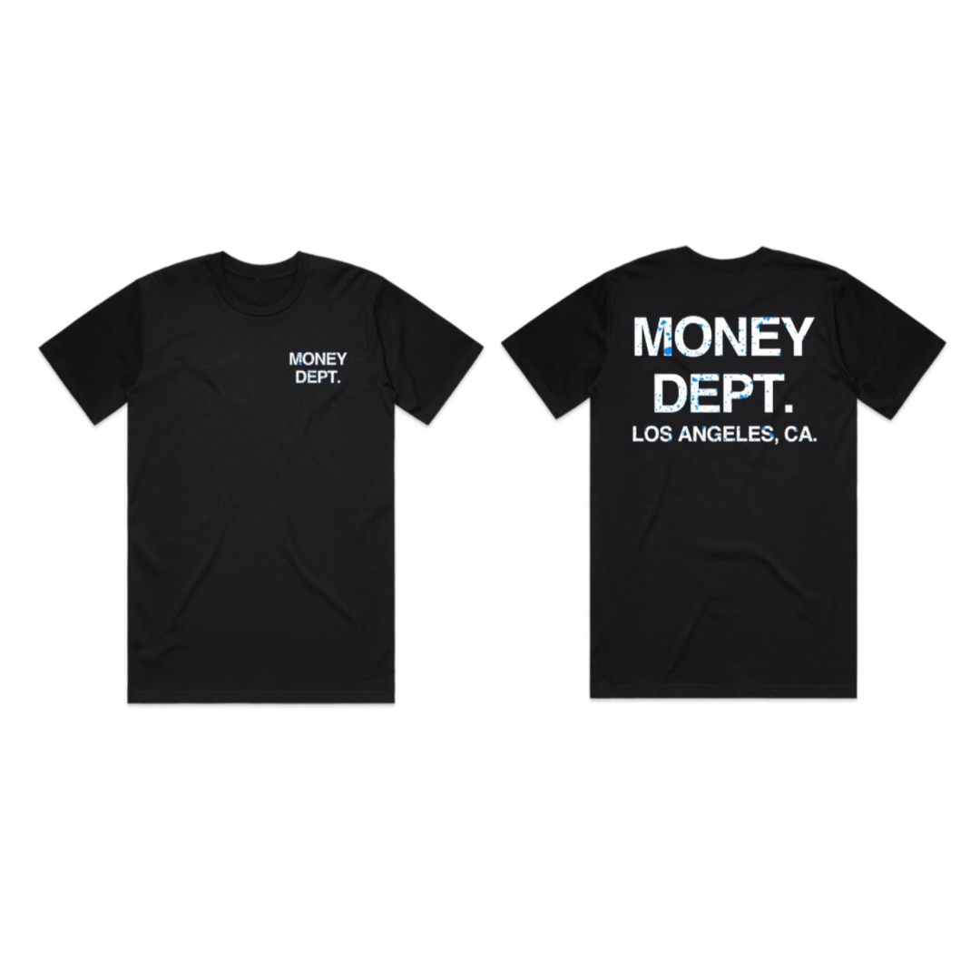 Money Dept Paint Splatter Tee (Black/White/Blue)