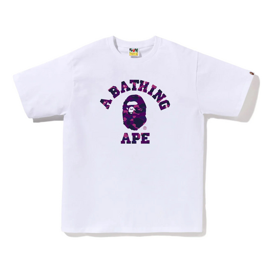 Bape Color Camo College Tee (White/Purple)