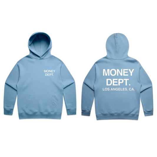 Money Dept Hoodie (Light Blue/White)