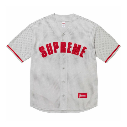 Supreme Ultrasuede Mesh Baseball Jersey (Grey)