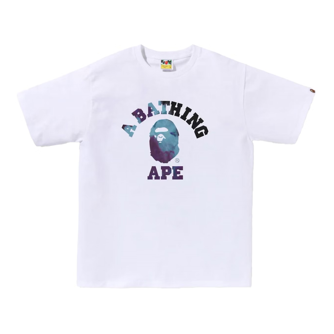 Bape Tie Dye College Tee (White/Black)