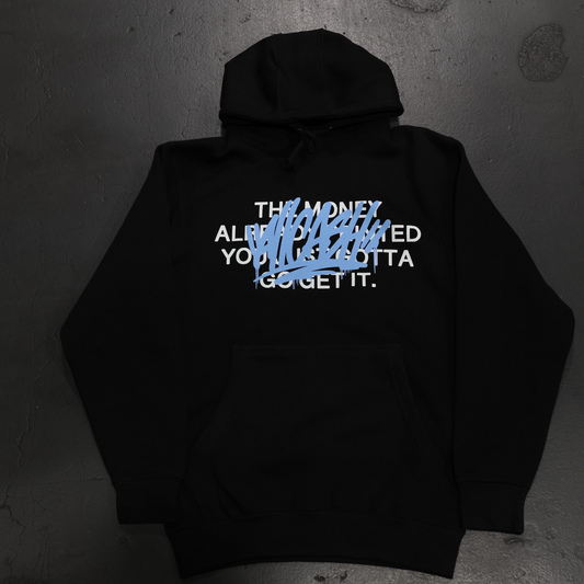 All Cash Graffiti Hoodie (Black/Light Blue)