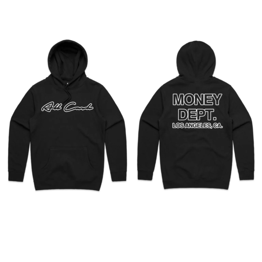 Money Dept x All Cash Outline Logo Hoodie (Black)