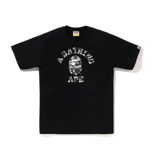 Bape Heather Gray Camo College Tee (Black)