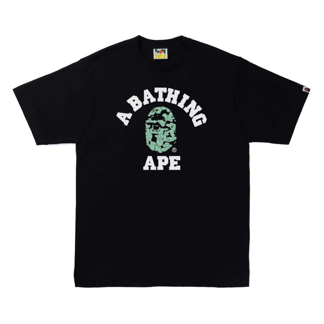 Bape Text Code Camo College Tee (Black)