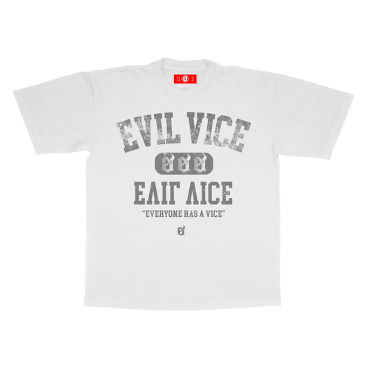 Evil Vice Varsity Tee (White)