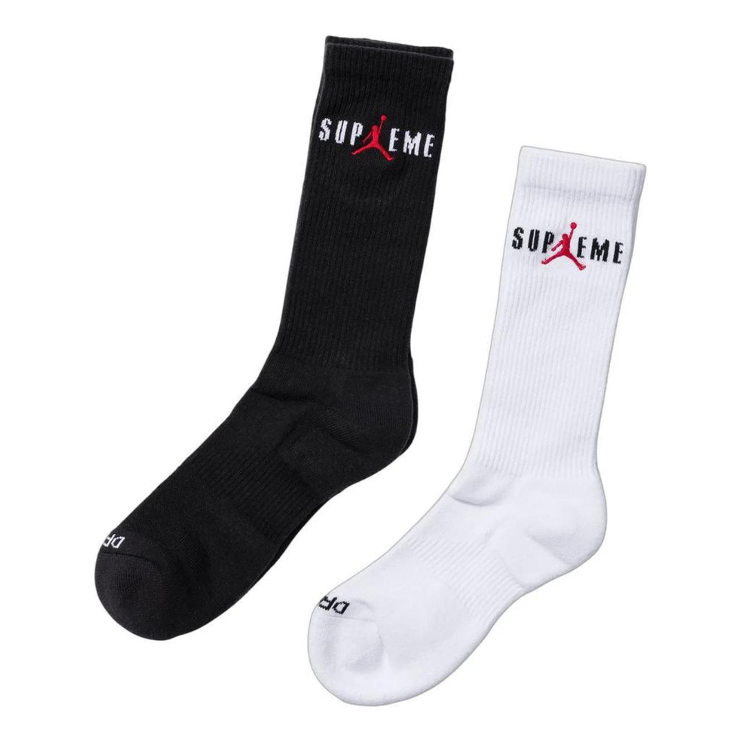 Supreme Jordan Crew Socks Pack Of 2 (Multicolor)