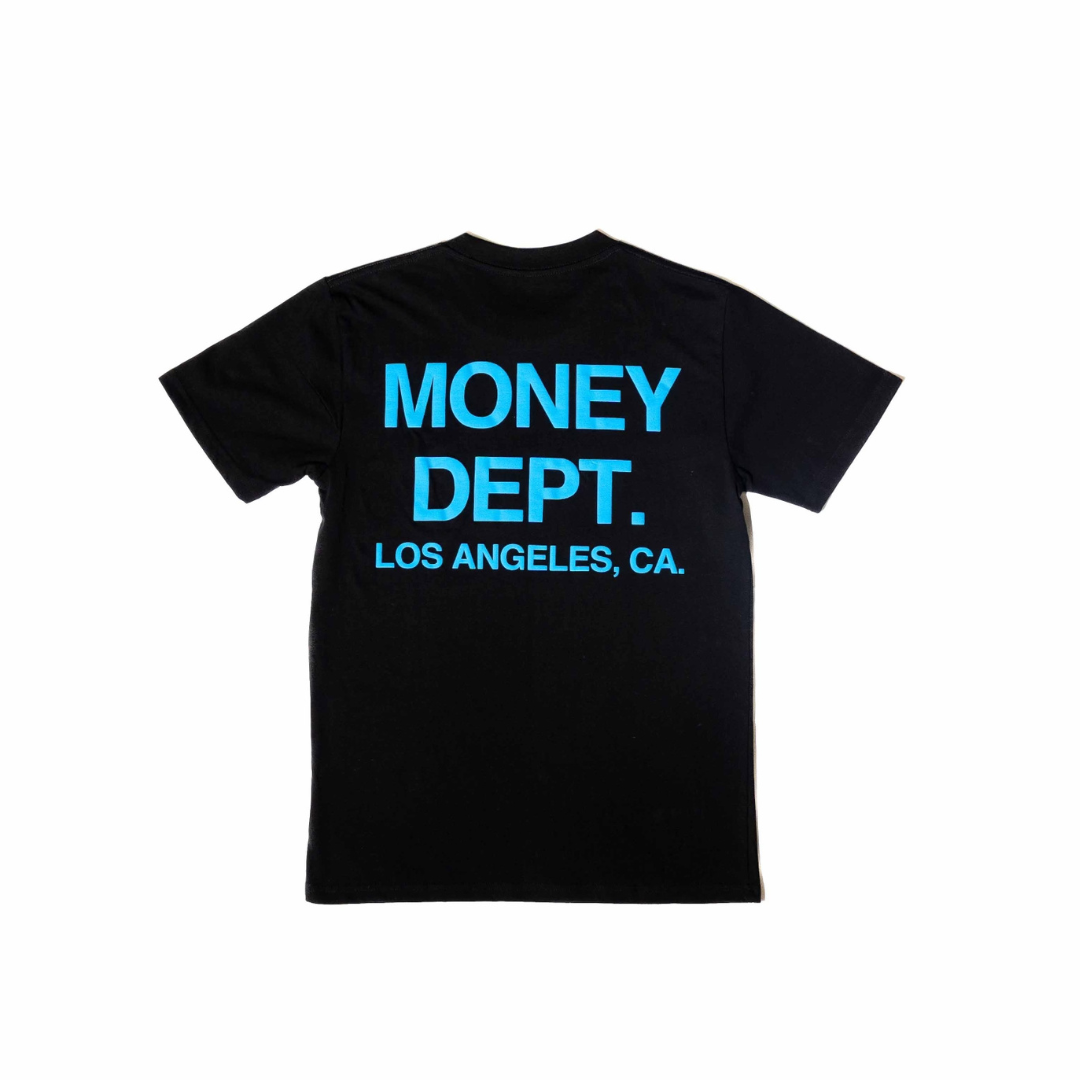 Money Dept Tee Puff Print (Black/Blue)