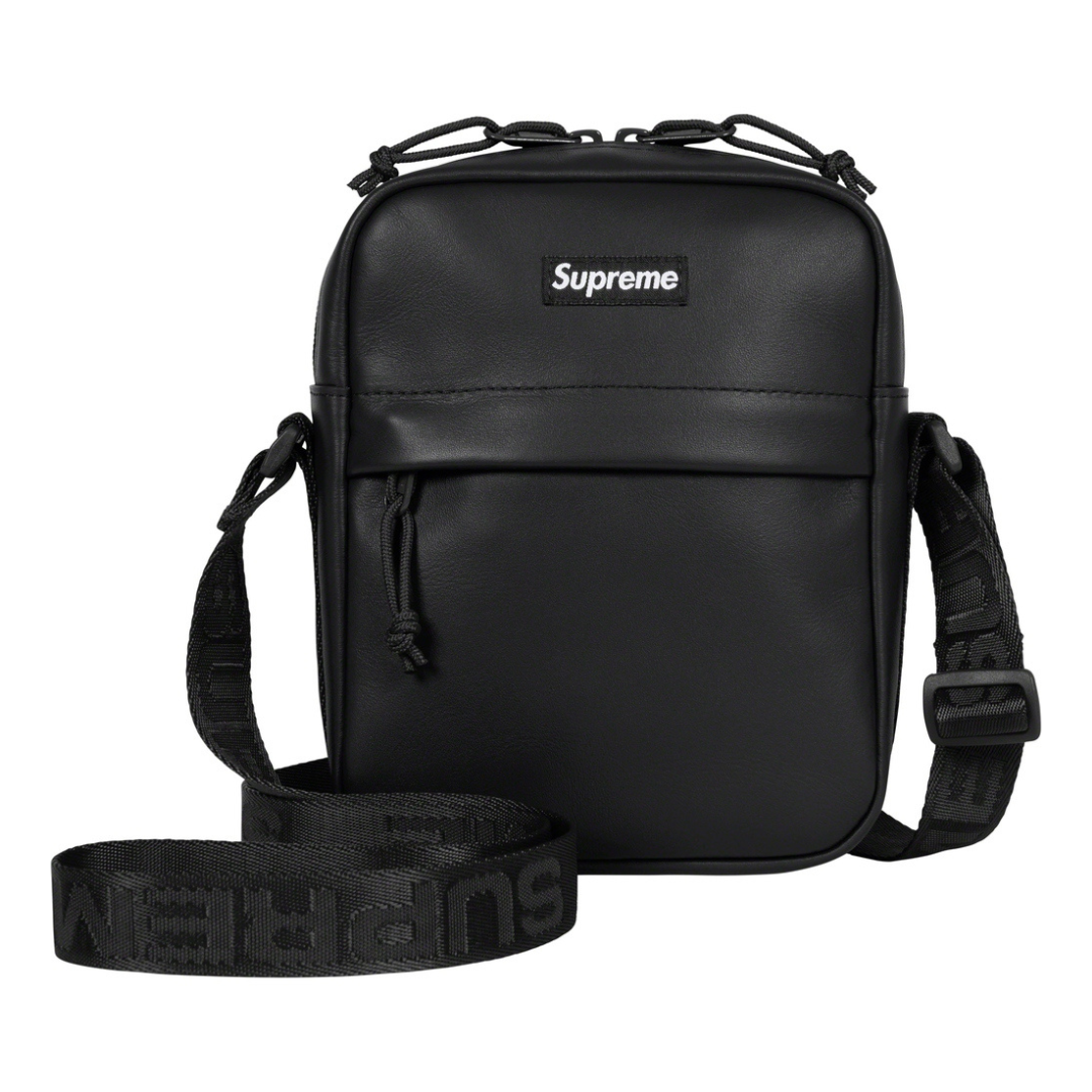 Supreme Leather Shoulder Bag (Black)