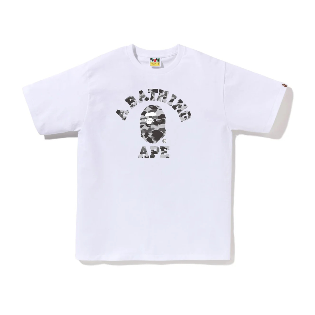 Bape Heather Gray Camo College Tee (White)