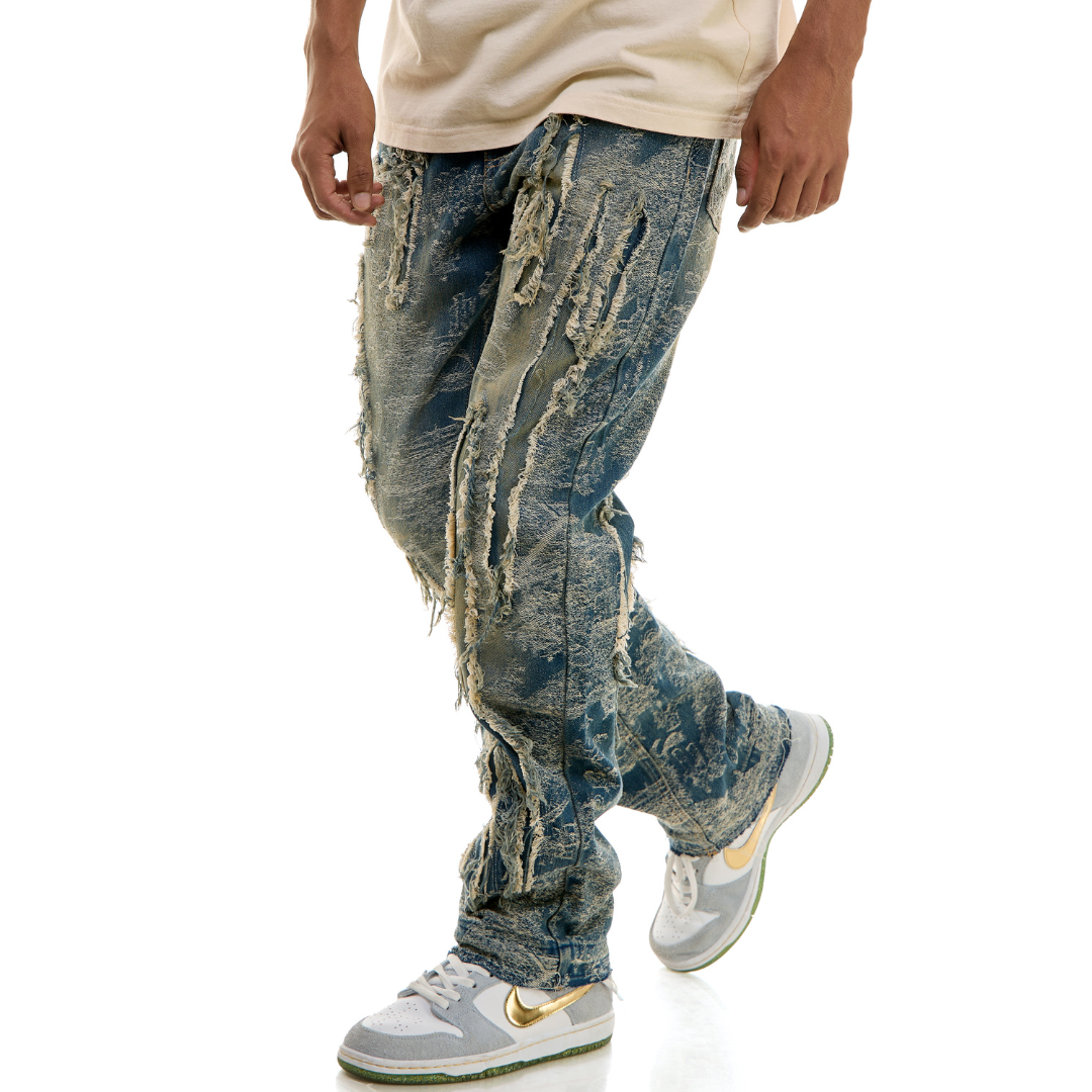 KDNK Under Patched Slim Fit Jeans (Blue)(4768)