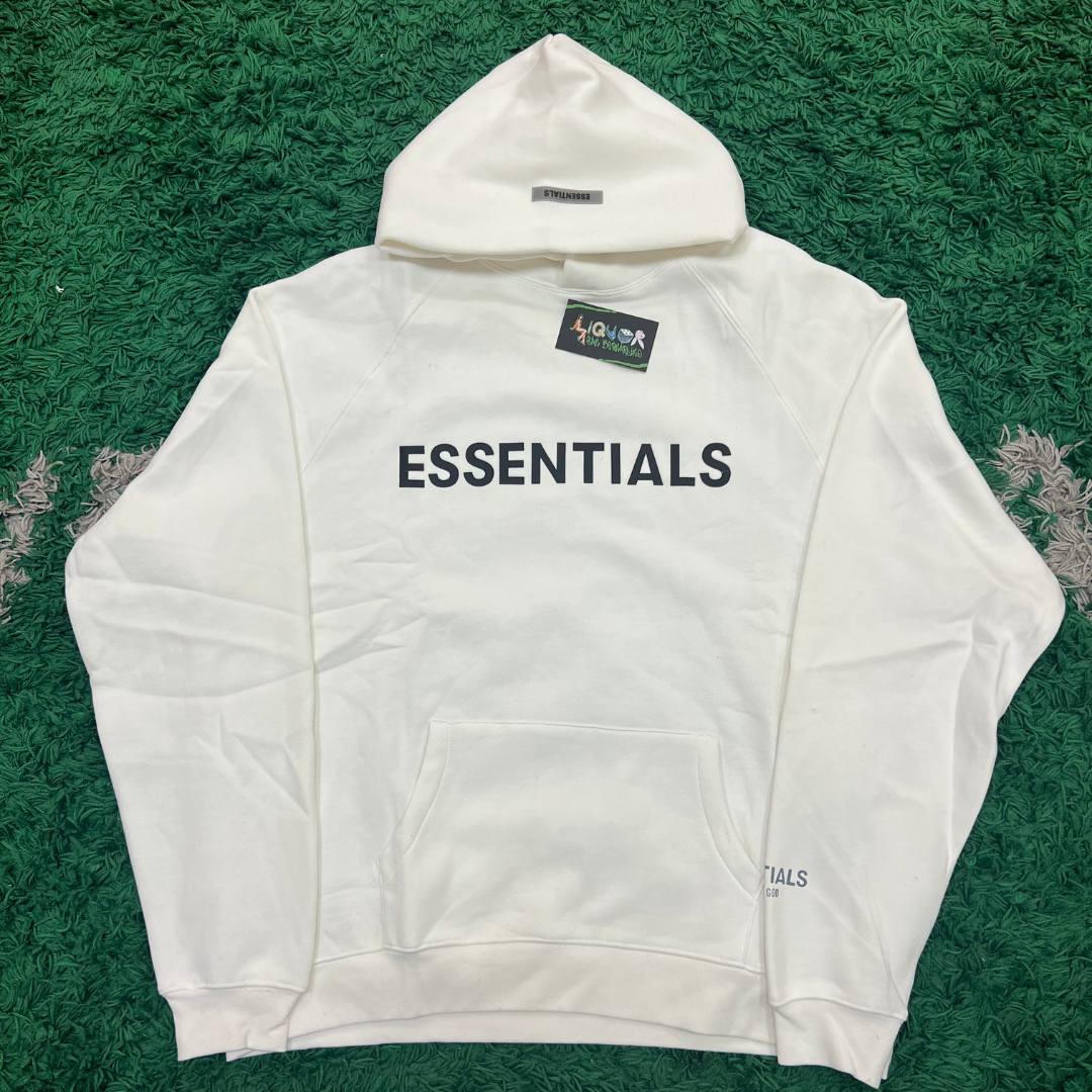 Fear of God Essentials Pullover Hoodie Applique Logo (White)